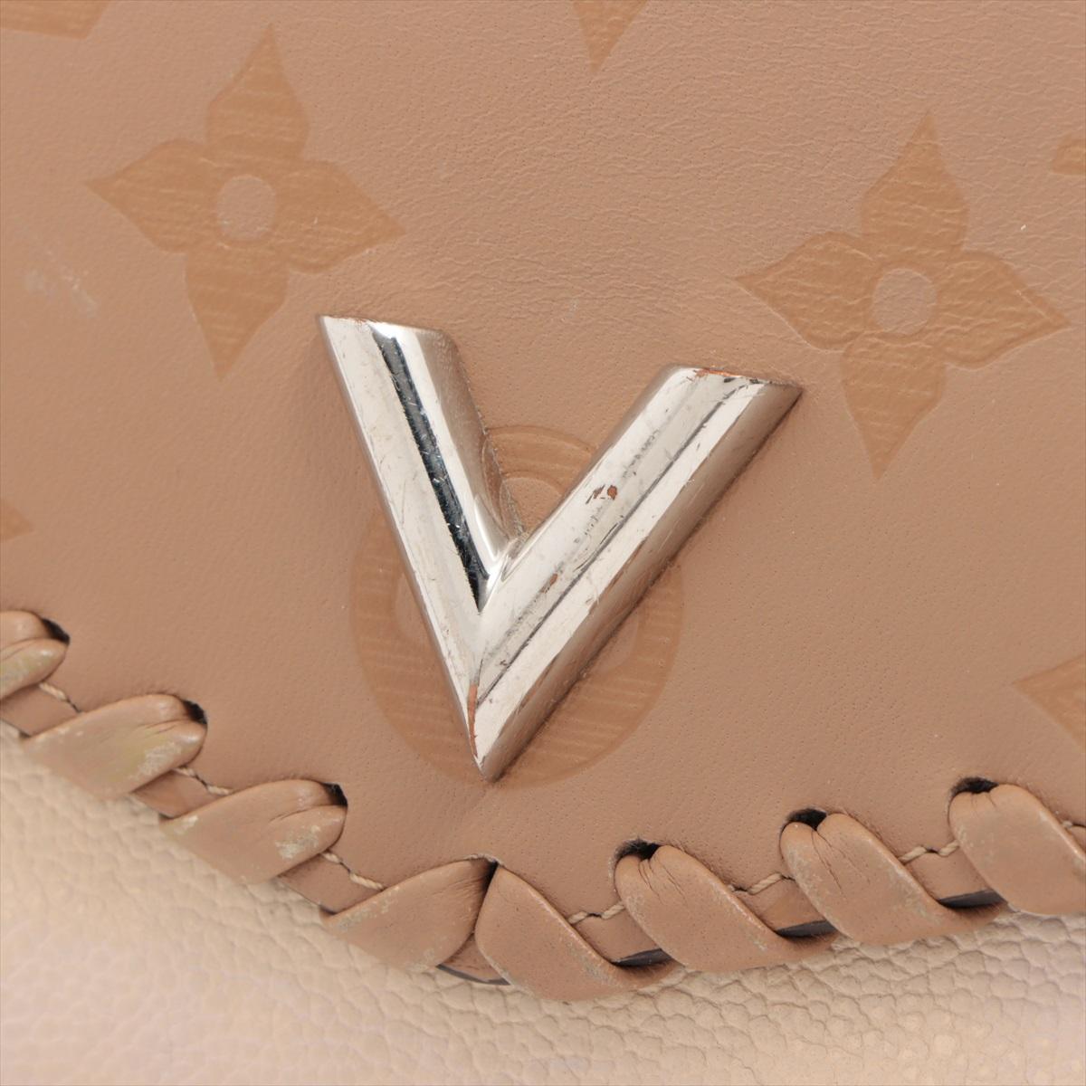 Louis Vuitton Monogram Glace Envelope Wallet Beige x Brown For Sale 8
