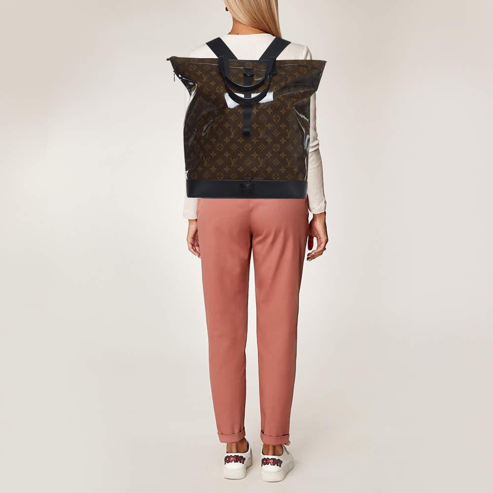 Noir Sac cabas à fermeture éclair Louis Vuitton Monogram Glaze Canvas en vente
