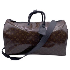 Louis Vuitton Monogram Glaze Keepall 50 Bandouliere Bag M43899 Black