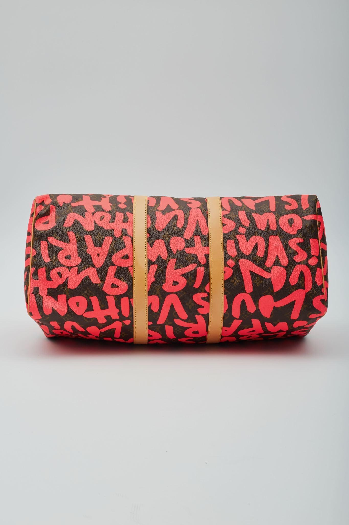 Louis Vuitton Monogram Graffiti Keepall 50 Fuchsia 4