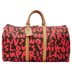 Louis Vuitton Monogram Graffiti Keepall 50 Fuchsia