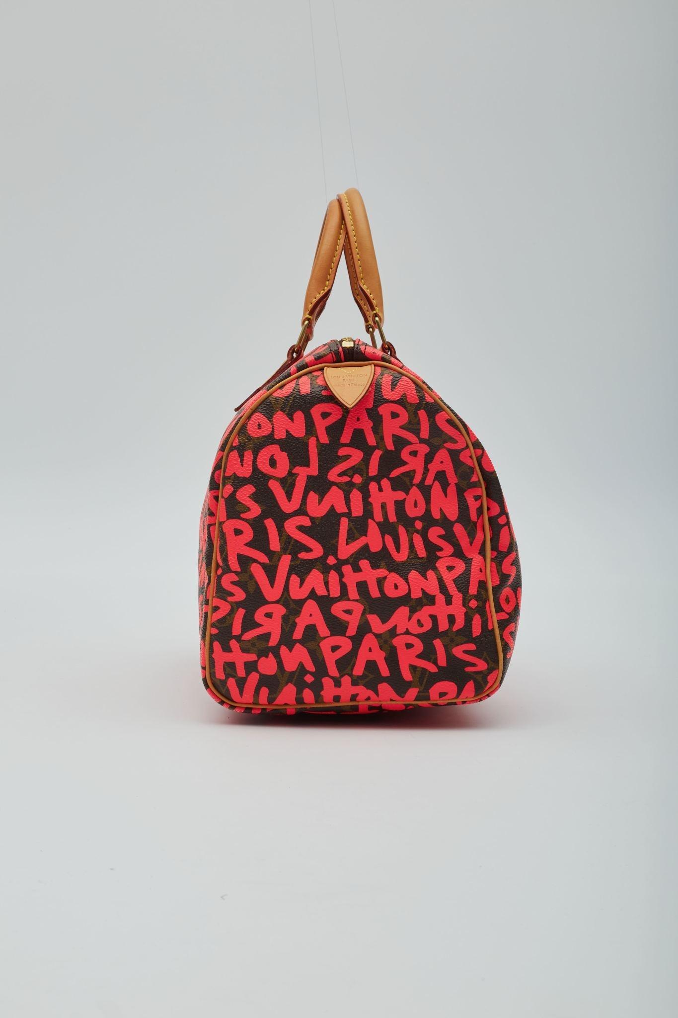 Louis Vuitton  Monogram Graffiti Speedy 30 Fuchsia For Sale 1