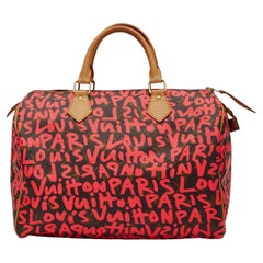 Louis Vuitton  Monogram Graffiti Speedy 30 Fuchsia