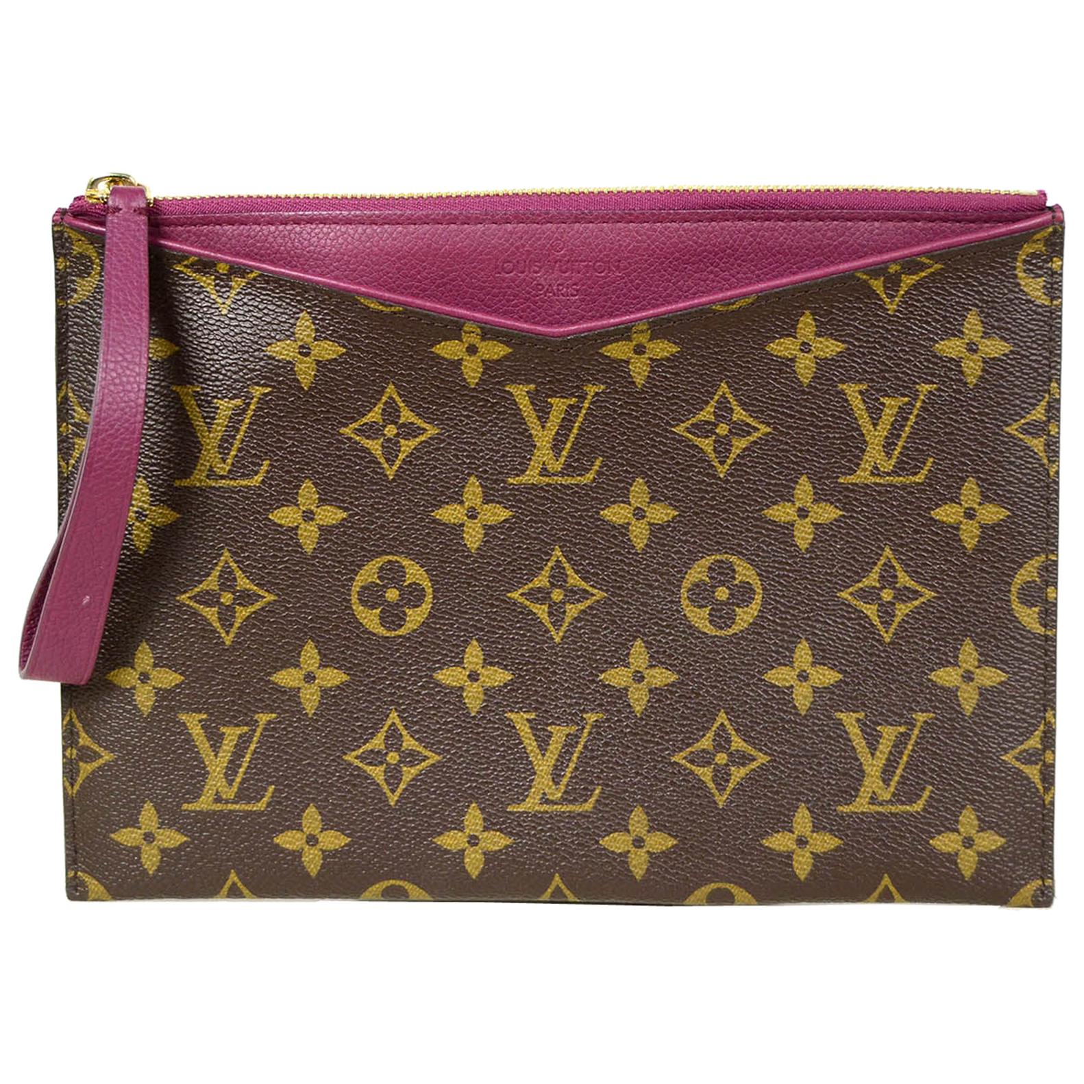 Louis Vuitton Monogram/Grape Pochette Pallas Wristlet Bag
