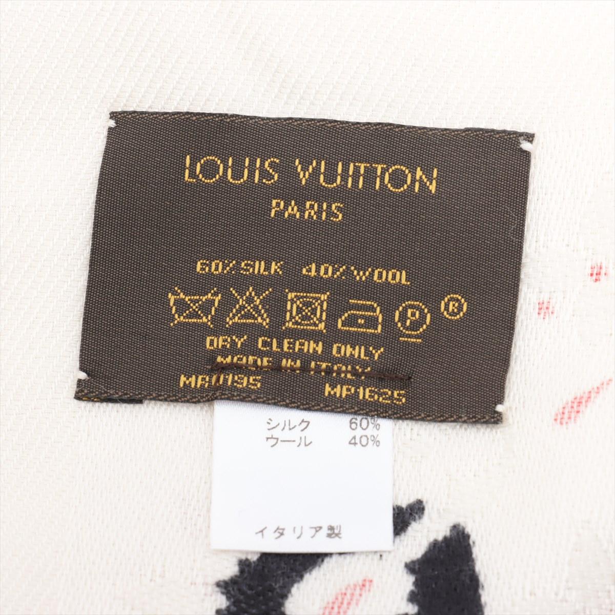 Women's Louis Vuitton Monogram Graphic Jacquard Scarf White x Black