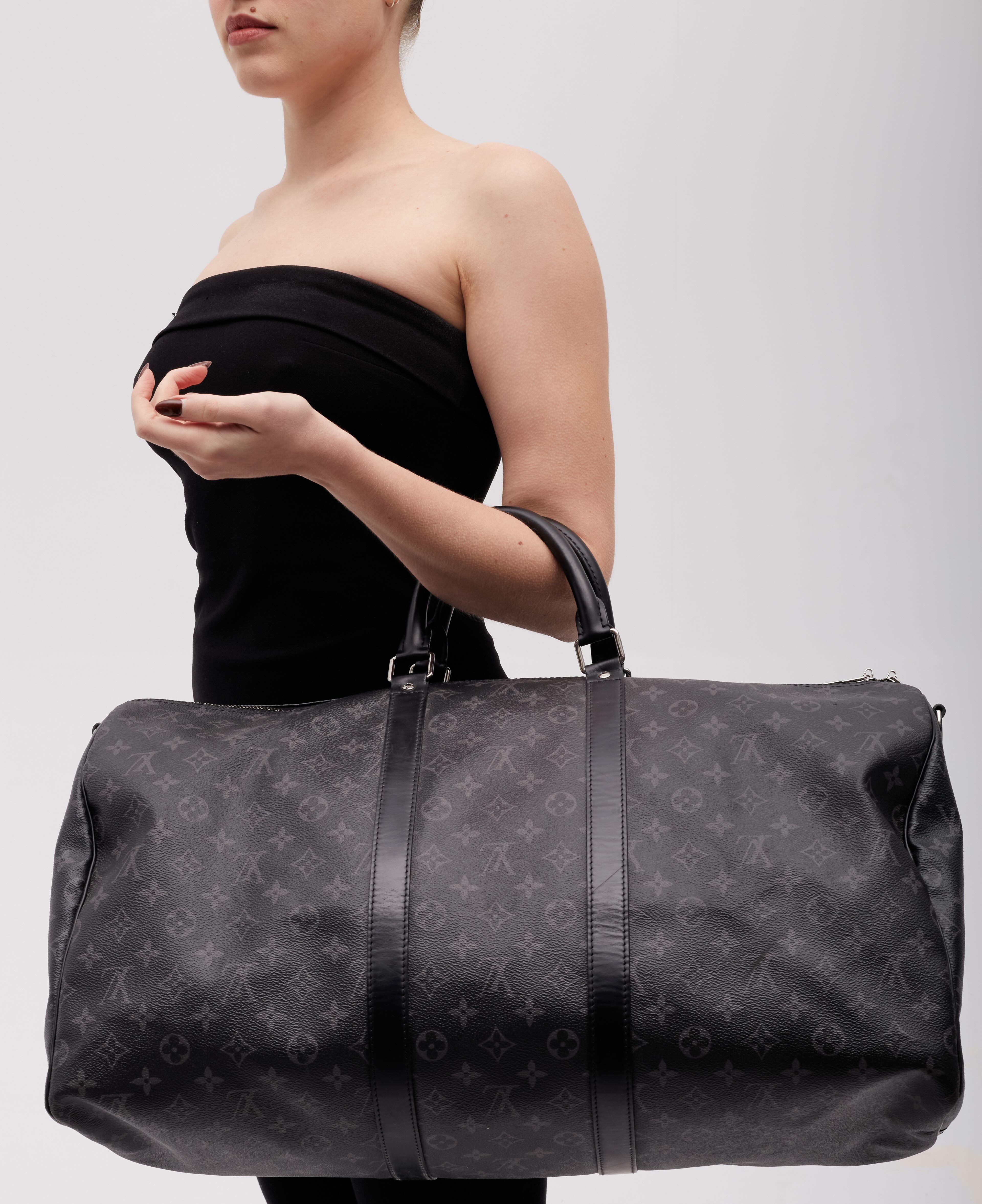Black Louis Vuitton Monogram Graphite Keepall Travel Bag 55