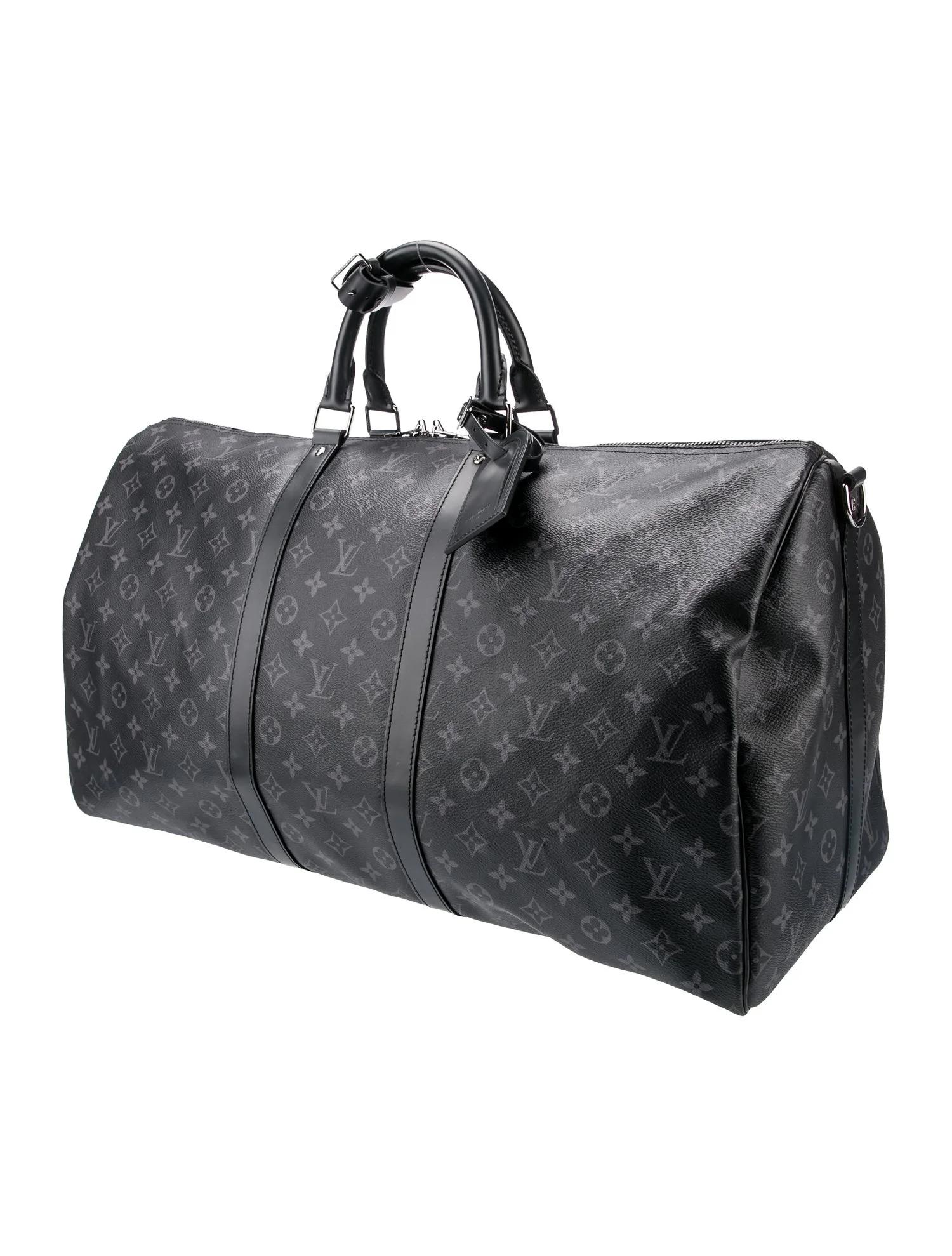 Louis Vuitton Monogram Graphite Keepall Travel Bag 55 In Excellent Condition In Montreal, Quebec