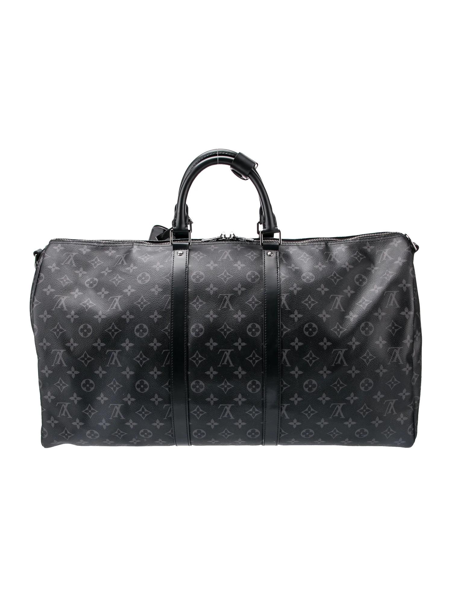 Women's Louis Vuitton Monogram Graphite Keepall Travel Bag 55