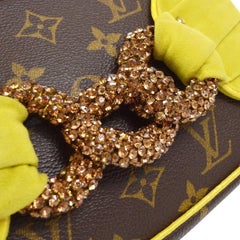 LOUIS VUITTON Monogram Green Suede Les Extraordinaires Evening Shoulder Bag