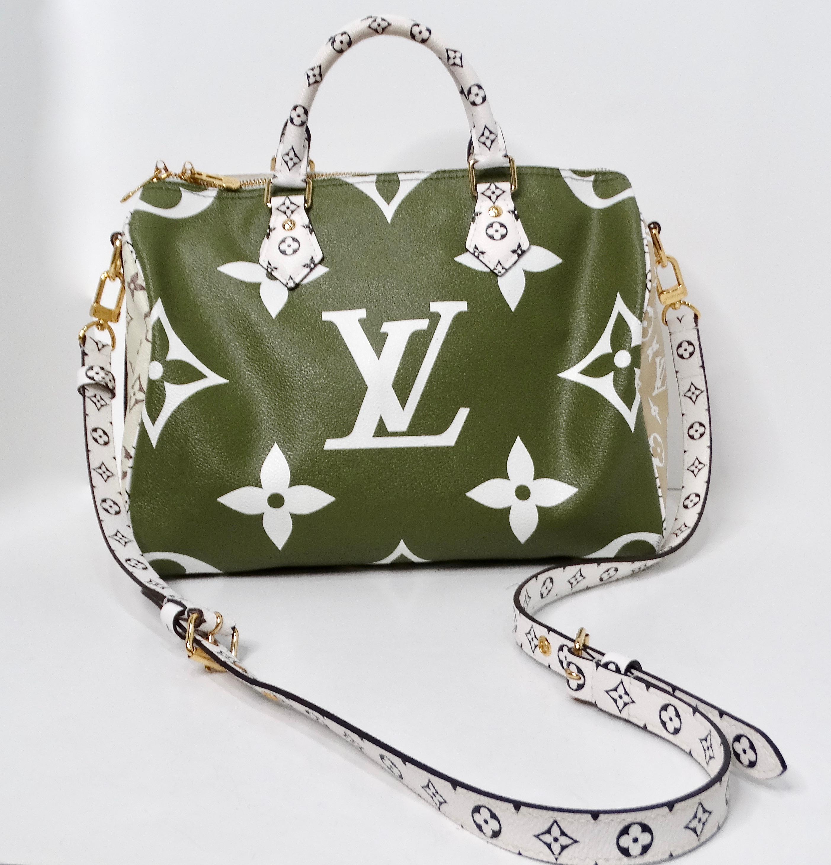 Louis Vuitton Monogram Green & White Bondouliere Speedy Tote Bag For Sale 5