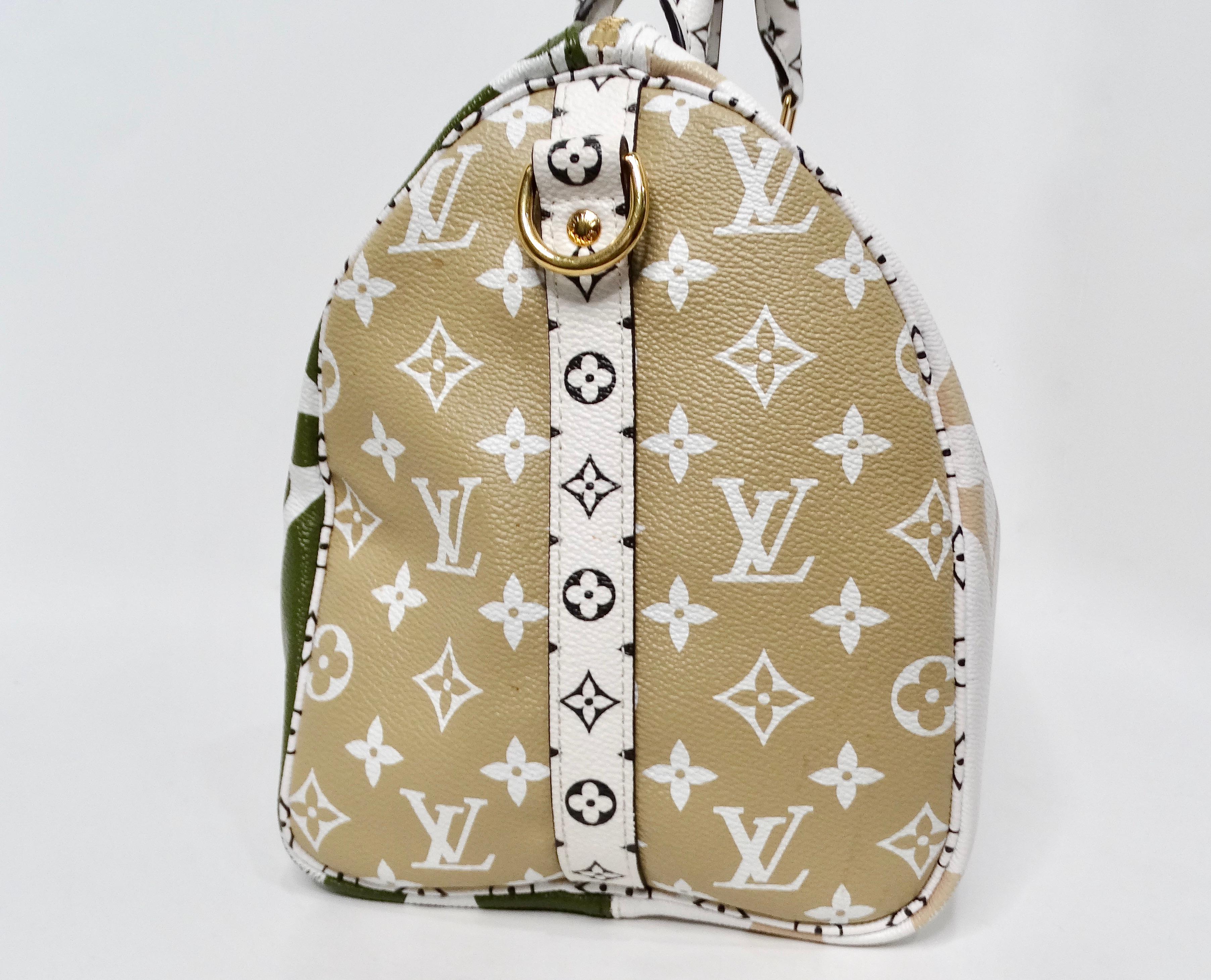 Louis Vuitton Monogram Green & White Bondouliere Speedy Tote Bag For Sale 2