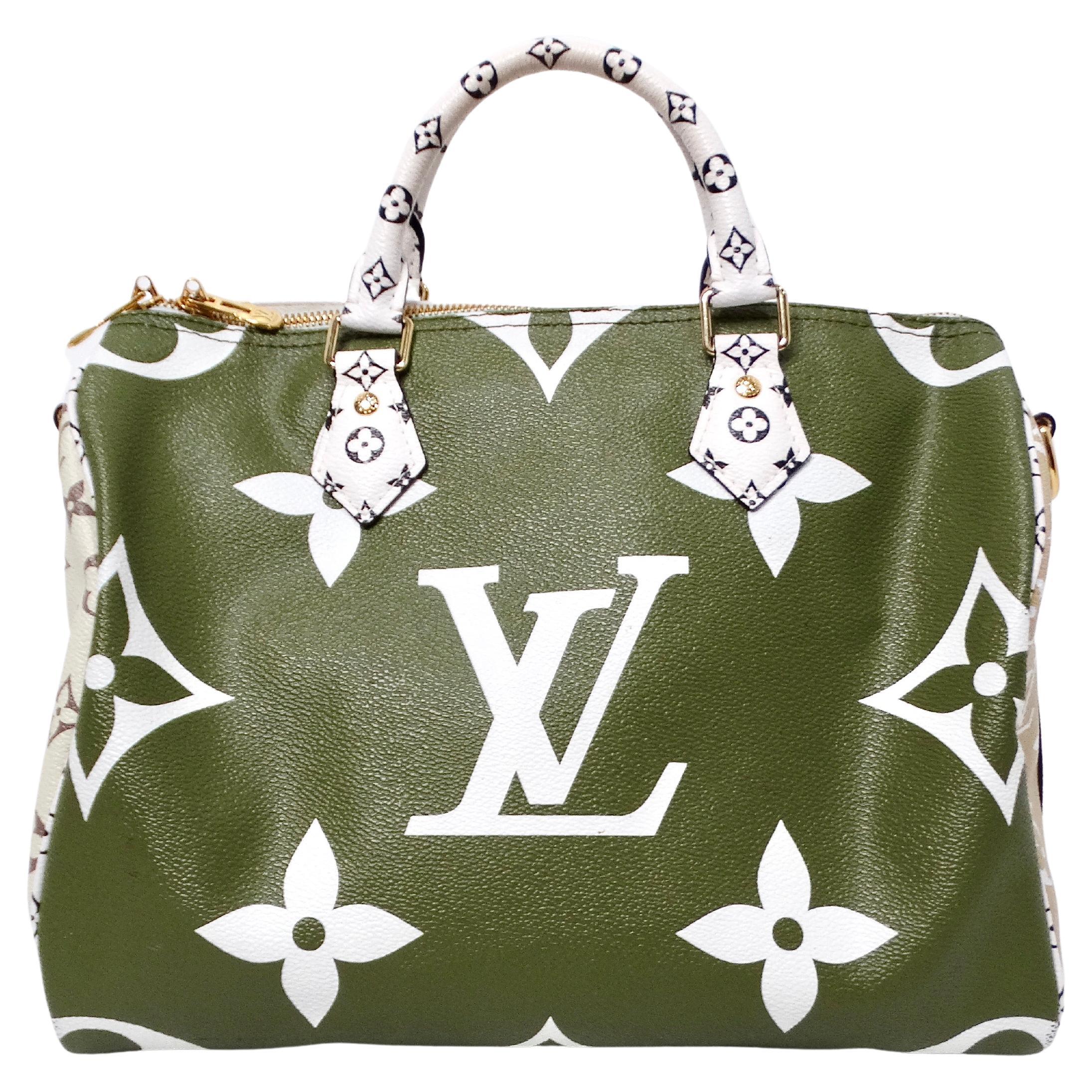Louis Vuitton Monogram Green & White Bondouliere Speedy Tote Bag For Sale