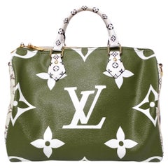 Louis Vuitton Monogram Green & White Bondouliere Speedy Tote Bag