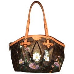 Louis Vuitton Monogramm handbemalt Floral Tivoli GM Umhängetasche Tote