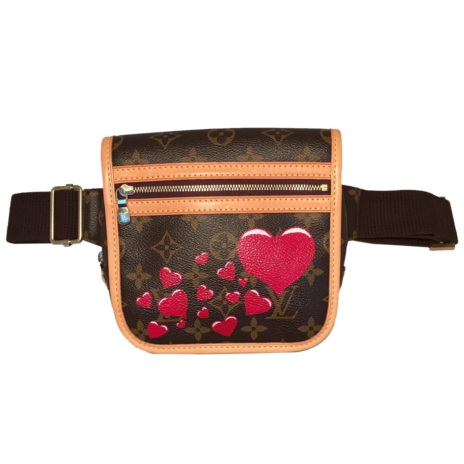 Louis Vuitton Monogram Customized Hearts Bosphore Bum Bag Fanny Pack Belt  Bag at 1stDibs