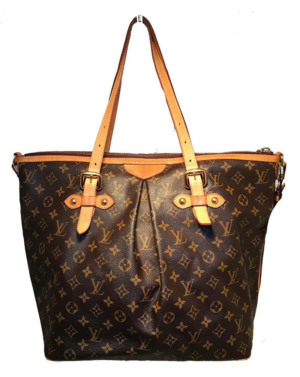 Louis Vuitton Monogram Hand Painted Hot Air Balloons Palermo GM Shoulder Bag in excellent condition. Signature monogram canvas exterior trimmed with tan leather and brass hardware. Hand painted multicolor hot air balloons along front side. Top zip