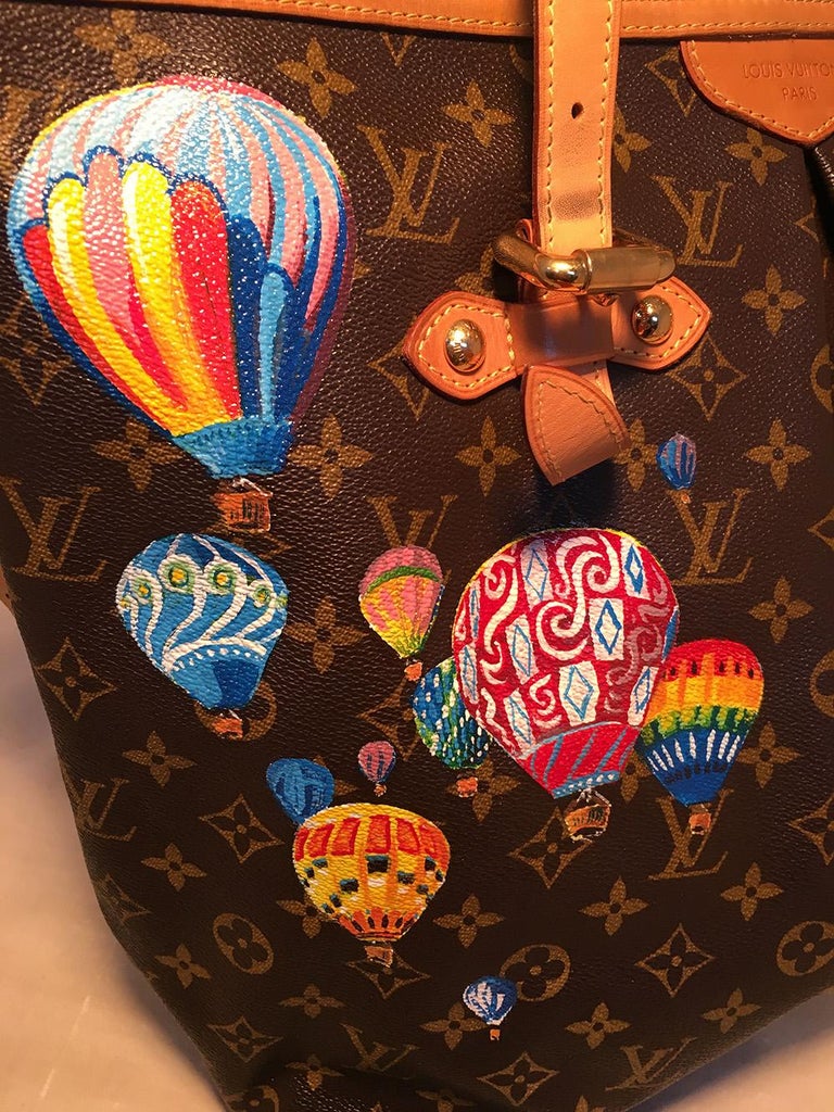 Louis Vuitton Monogram Hand Painted Hot Air Balloons Palermo GM Shoulder Bag