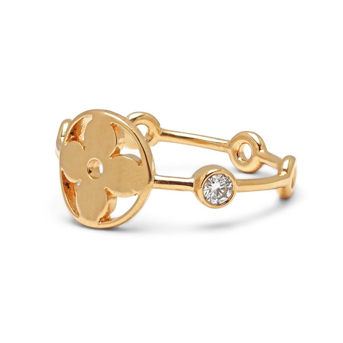 Brilliant Cut Louis Vuitton 'Monogram Idylle Blossom' Yellow Gold Diamond Ring Set