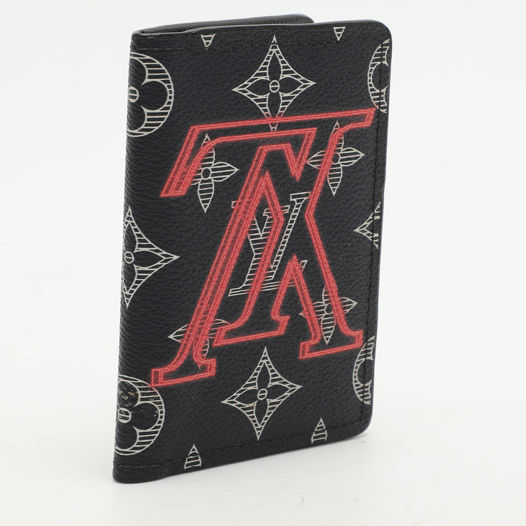 Black Louis Vuitton Monogram Ink Upside Down Canvas Pocket Organizer