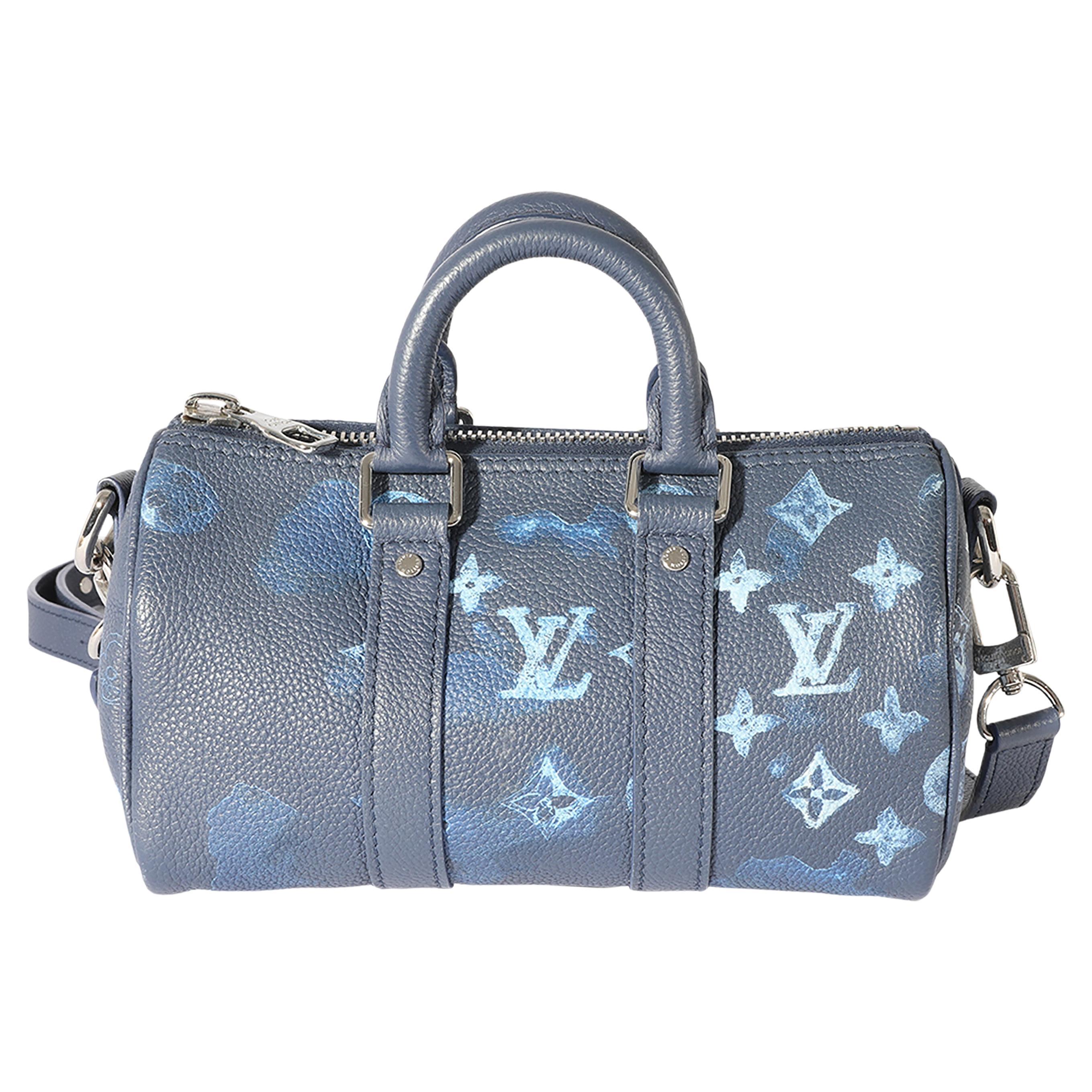 Louis Vuitton Shoulder Bag Monogram Keepall 25 Blue Silver Hardware Ladies  Used