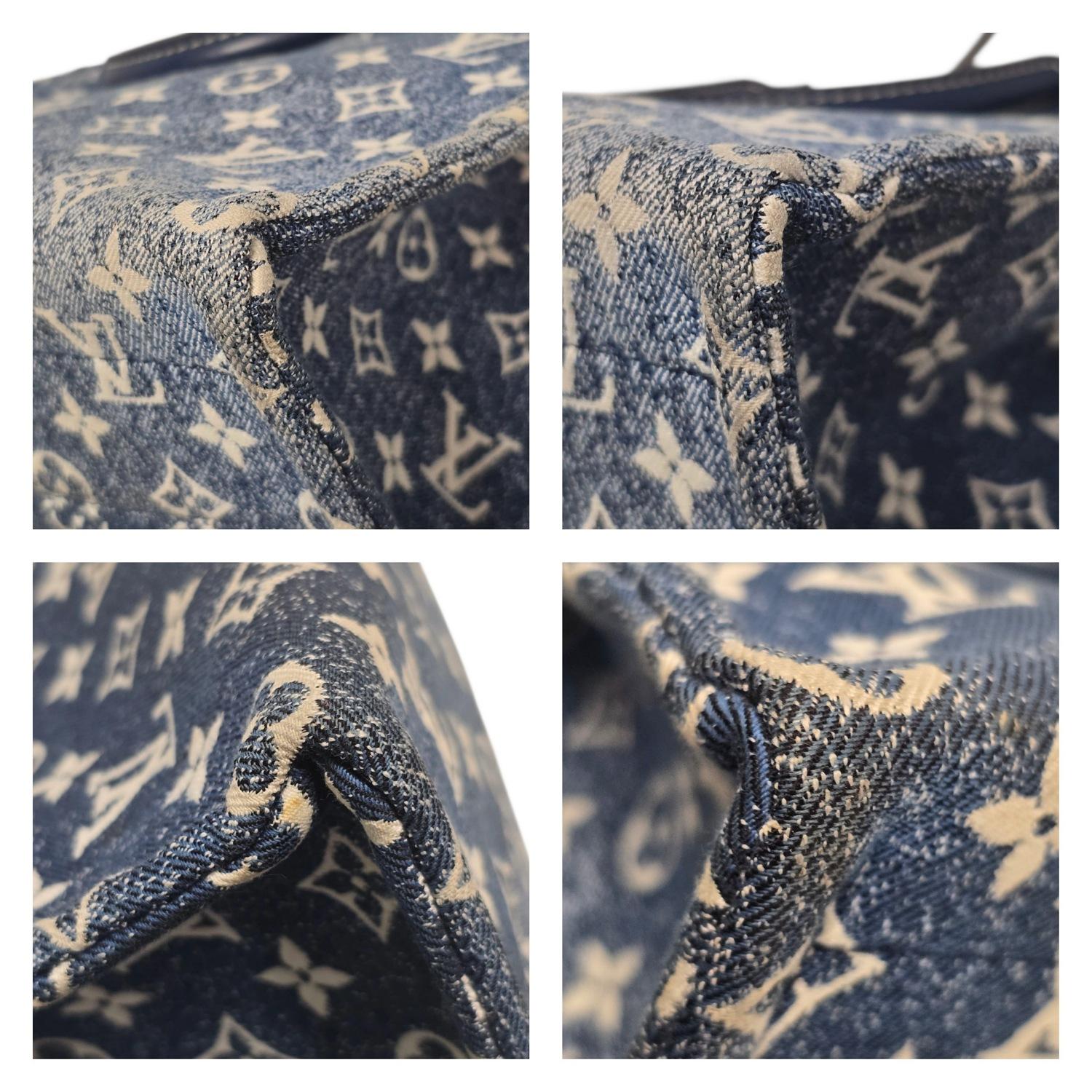 Louis Vuitton Monogram Jacquard Bleu Denim Onthego MM Tote en vente 5