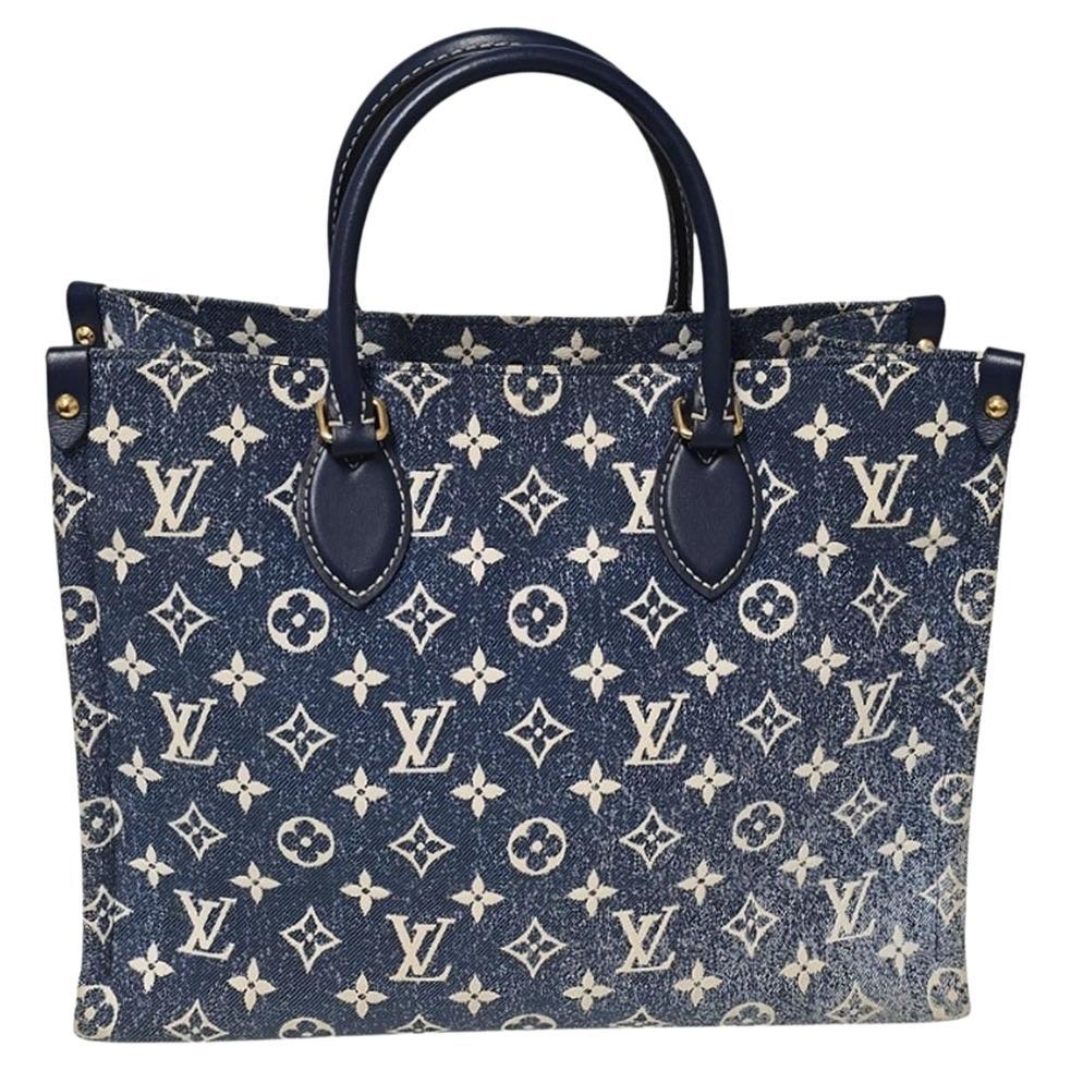Louis Vuitton Monogram Jacquard Bleu Denim Onthego MM Tote