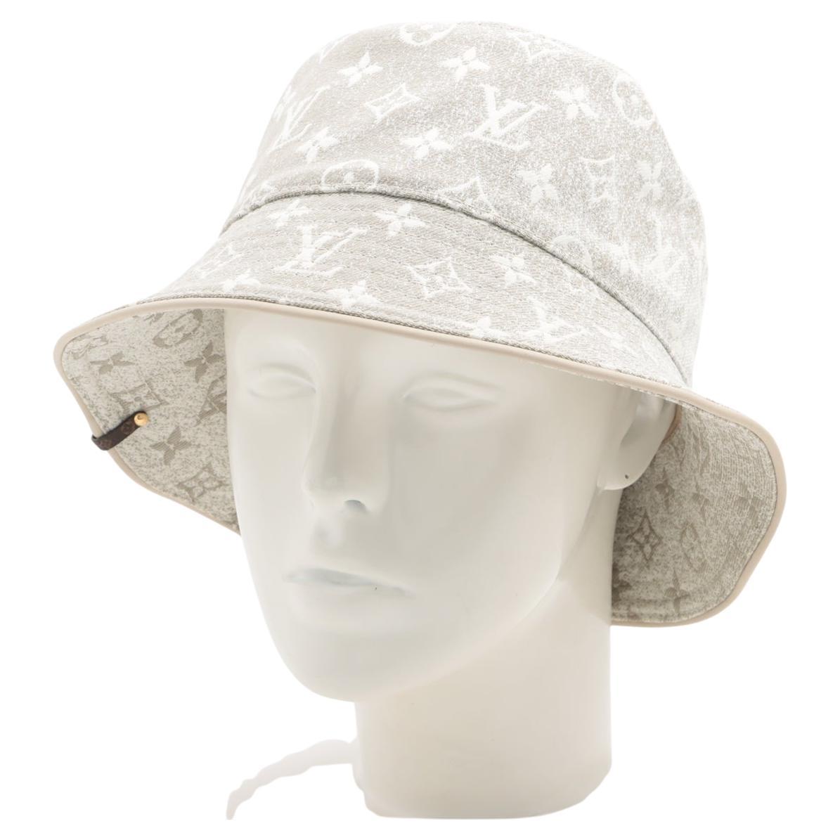 Louis Vuitton  Monogram Jacquard Denim Bucket Hat Greige For Sale