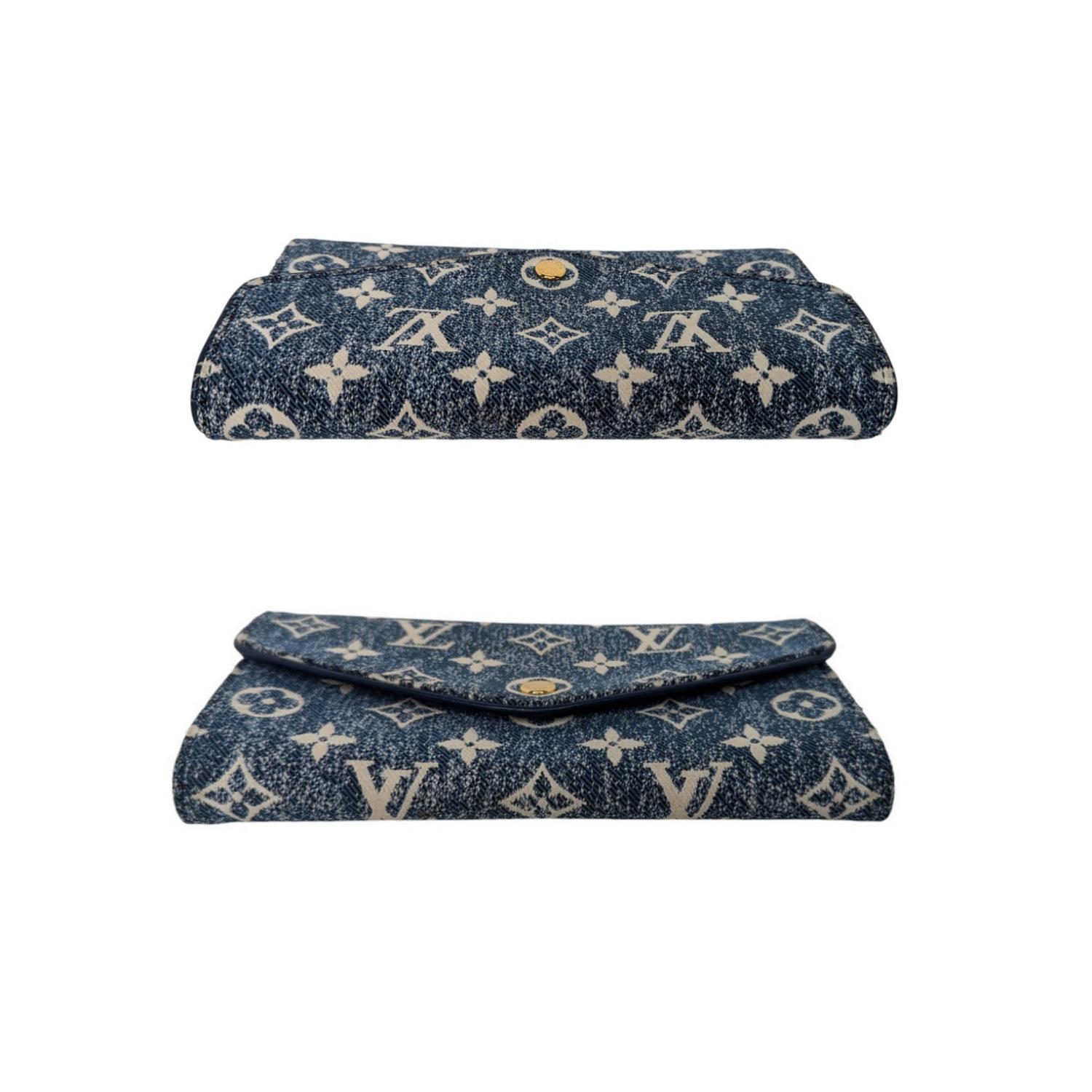 Women's Louis Vuitton Monogram Jacquard Denim Sarah Wallet Bleu