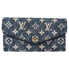 Louis Vuitton Monogram Jacquard Denim Sarah Wallet Bleu