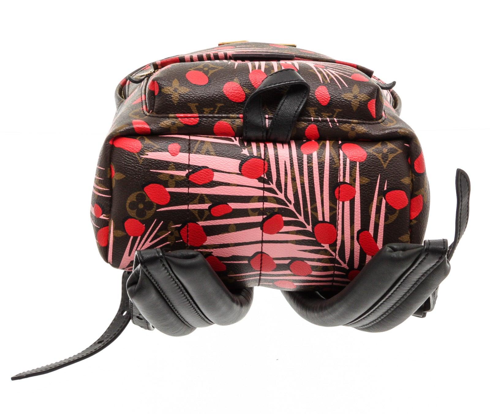 Palm Springs PM Rucksack aus Segeltuch mit Monogramm und Dschungeldetails von Louis Vuitton (Schwarz) im Angebot