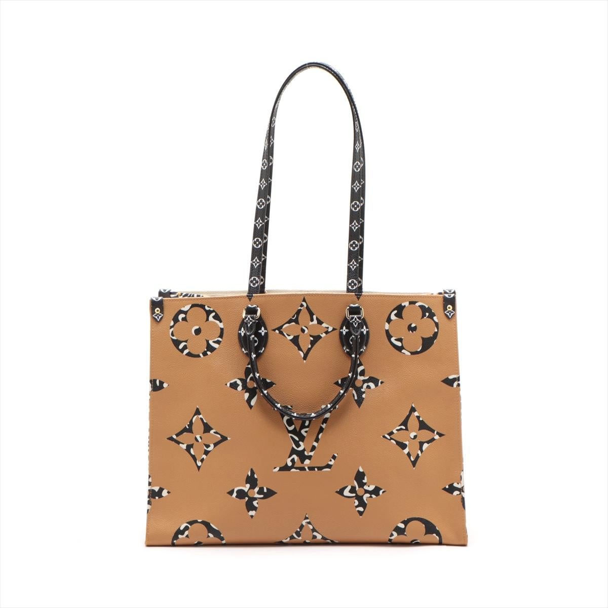 Beige Louis Vuitton Monogram Jungle On the Go GM For Sale