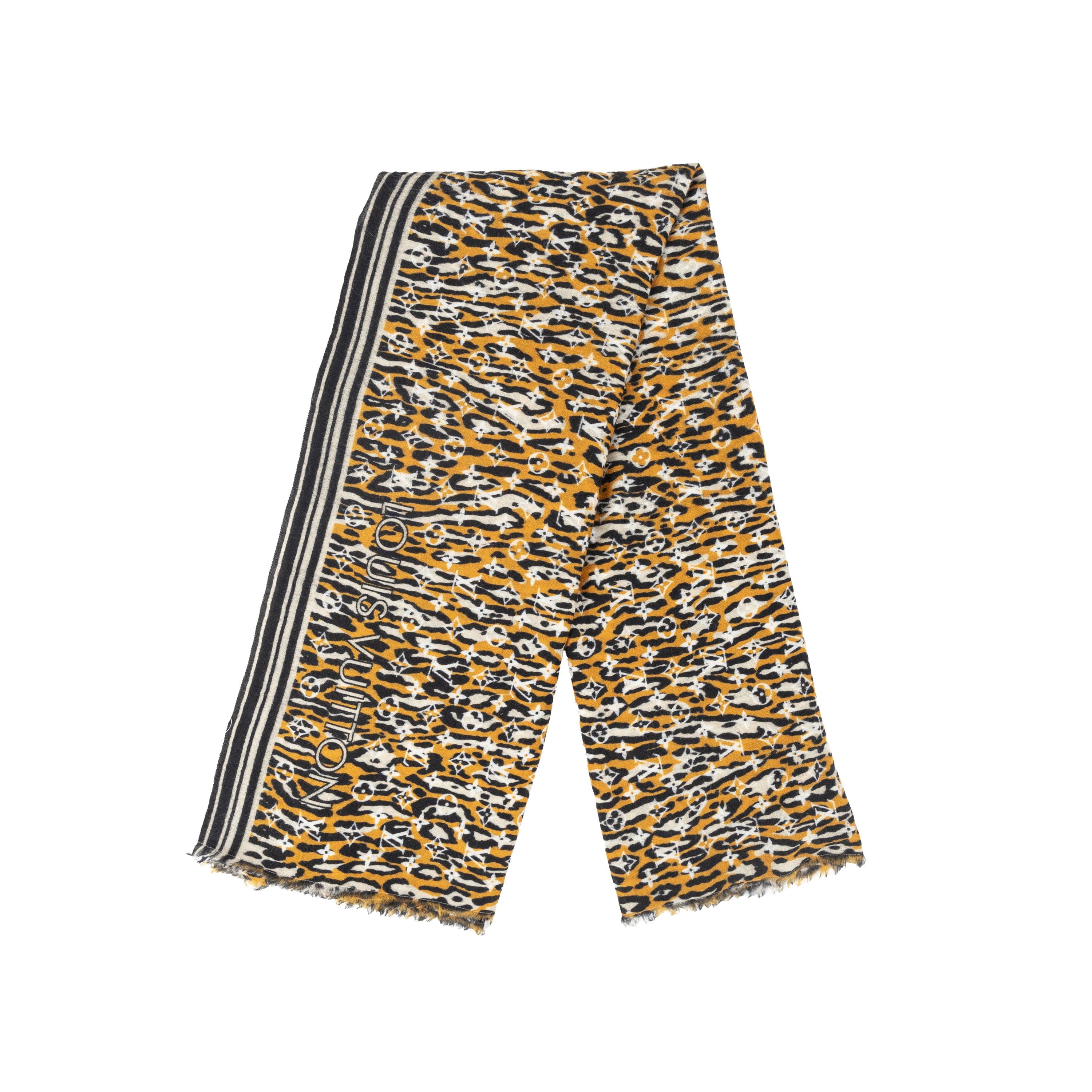 Louis Vuitton Monogram Jungle Print Scarf - '10s For Sale