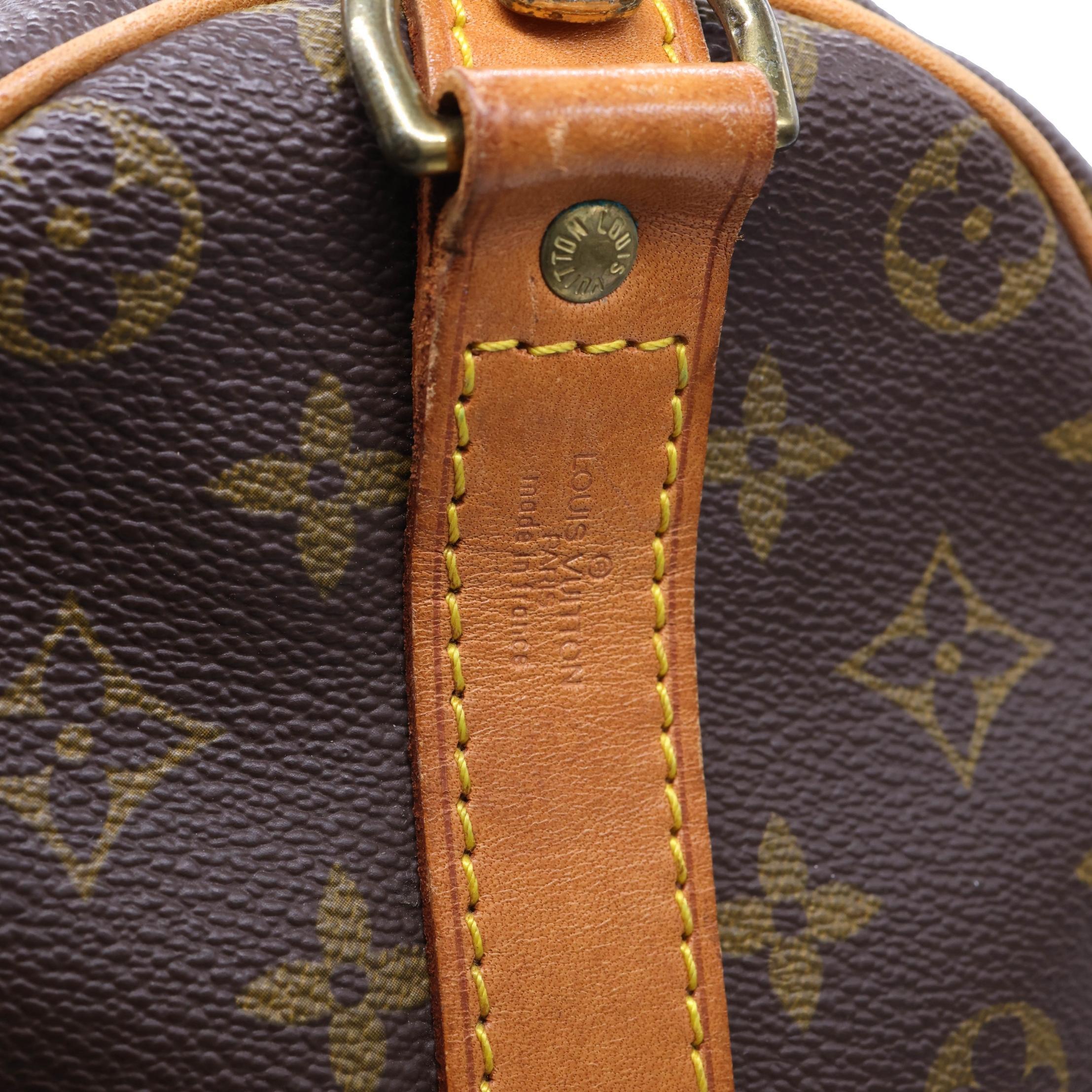 Black Louis Vuitton Monogram Keepall 50 Bandouliere Duffle Bag, France 1984.