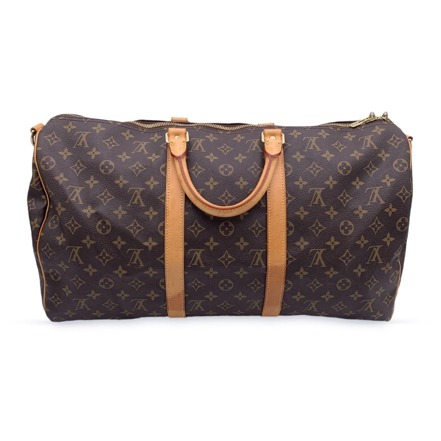 Black Louis Vuitton Monogram Keepall 50 Bandouliere Travel Bag M41416