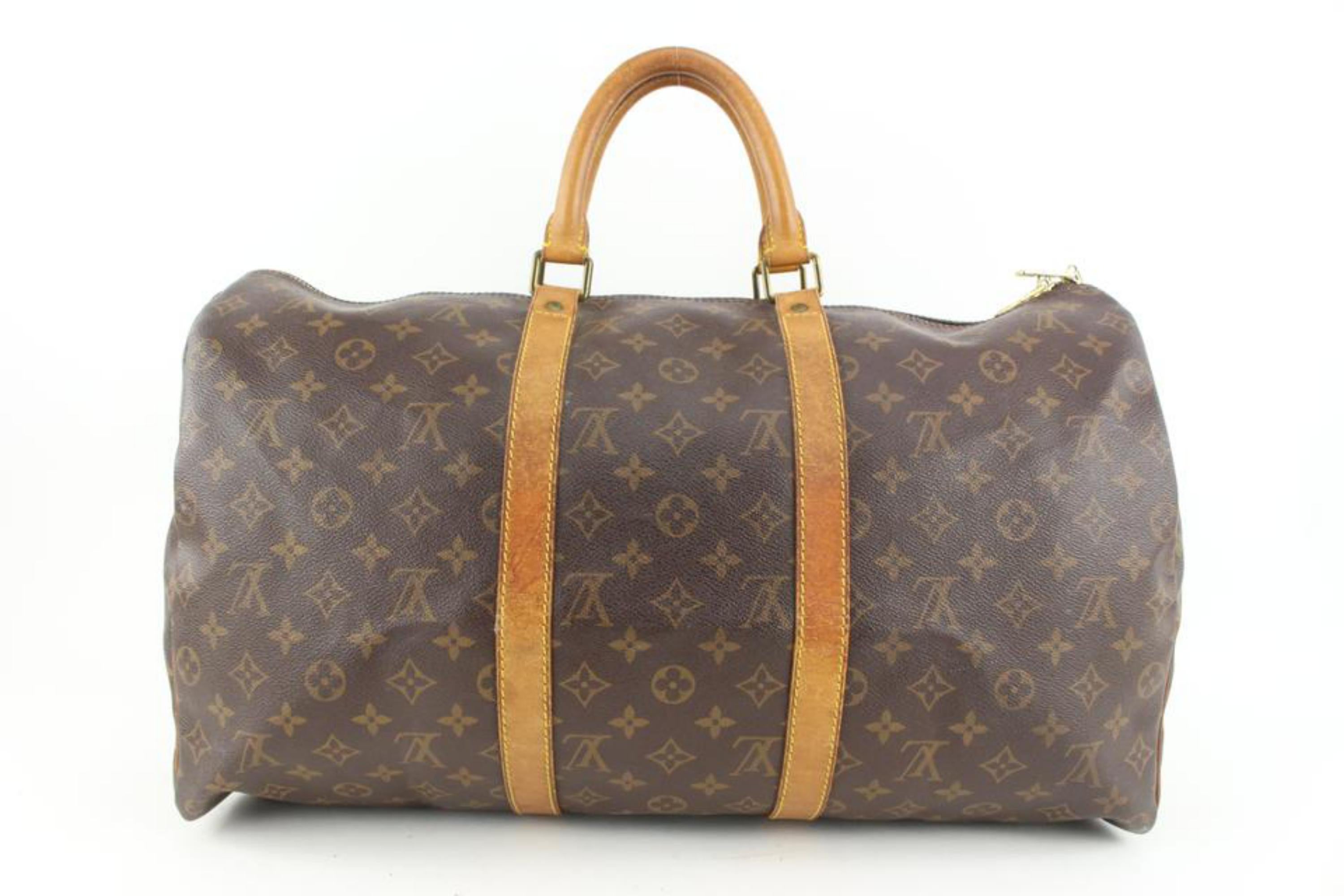 Louis Vuitton Monogram Keepall 50 Boston Duffle Bag 16lv43 2