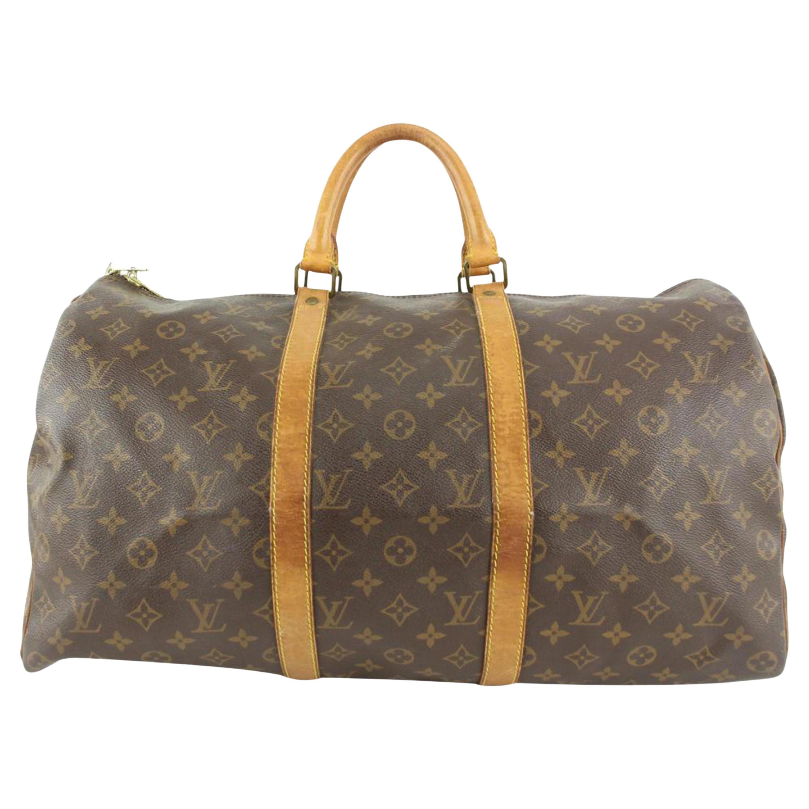 Louis Vuitton Monogram Keepall 50 Boston Duffle Bag 16lv43