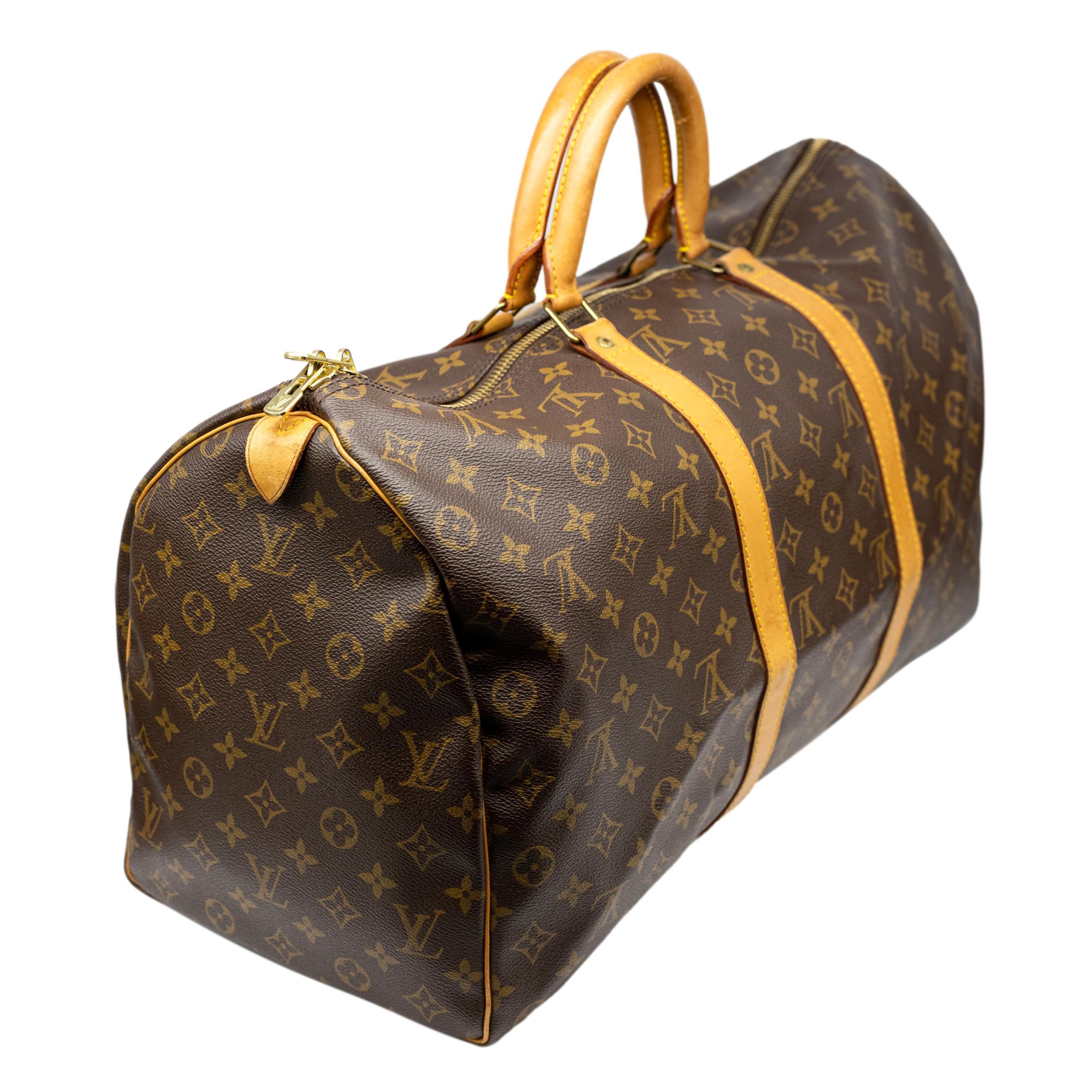 Louis Vuitton Monogram Keepall 50 Duffle Carry-On Travel Bag, France 1982. This iconic keepall was first introduced in the 1930's by Gaston Vuitton as the city 