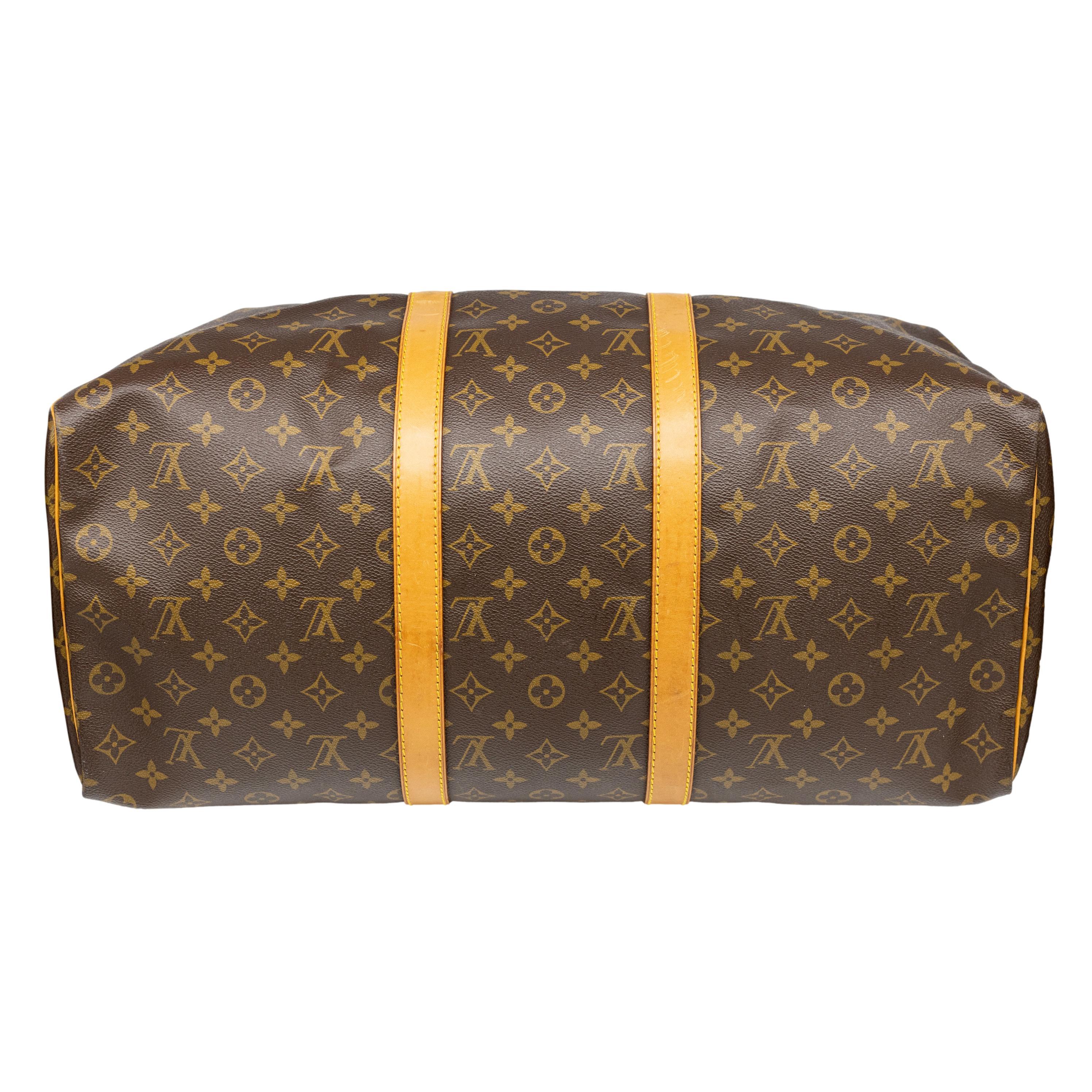 Louis Vuitton Monogram Keepall 50 Duffle Carry-On Travel Bag, France 1982. In Good Condition In Banner Elk, NC