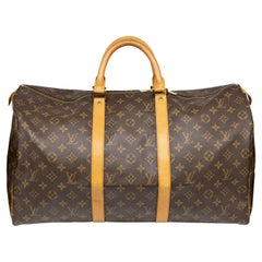 Used Louis Vuitton Monogram Keepall 50 Duffle Carry-On Travel Bag, France 1982.