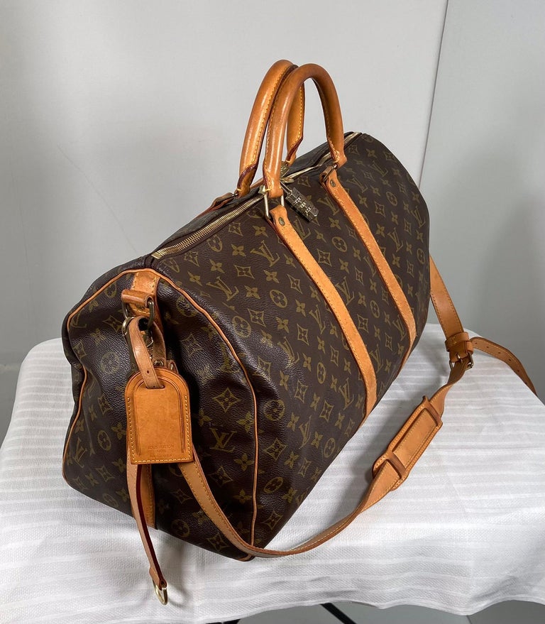 Louis Vuitton Monogram Keepall 50 Shoulder Strap Luggage Tag at
