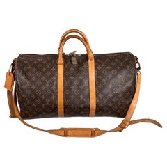 Monogram Keepall 50 Schulterriemen Reisegepäckschild mit Monogramm