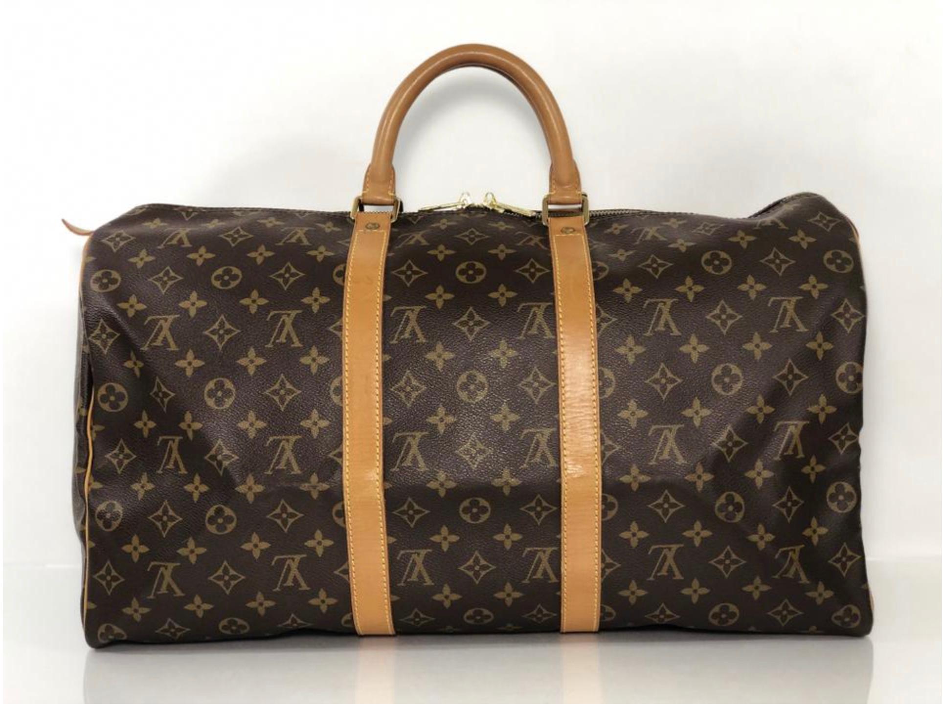 Women's or Men's  Louis Vuitton Monogram Keepall 50 Travel Bag For Sale