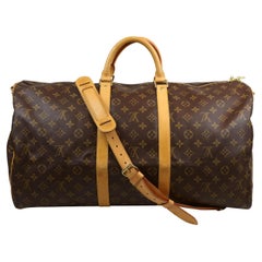 Louis Vuitton Monogram Keepall 55 Bandouliere Duffle Carry-On Bag, France 2000.