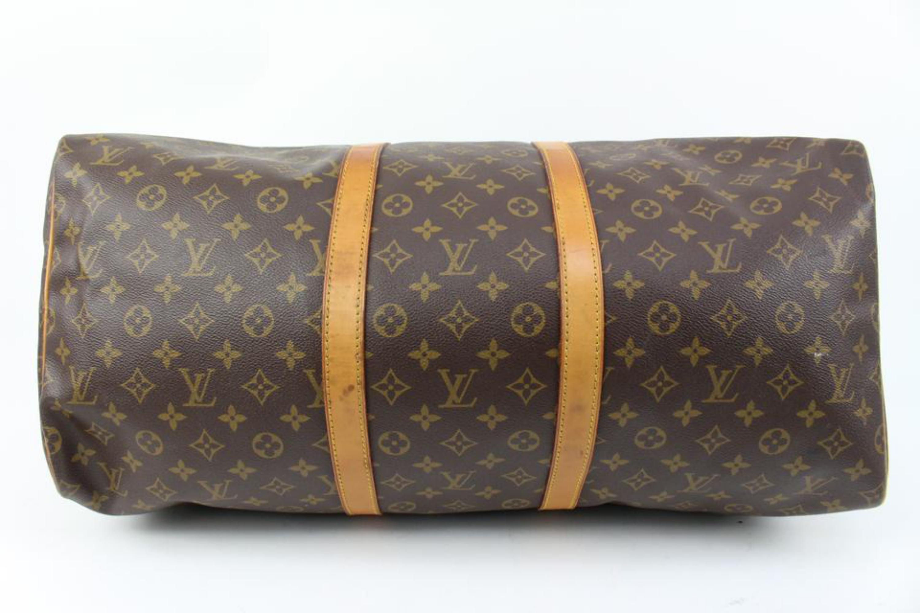 Louis Vuitton Monogram Keepall 55 Duffle Bag s331lk37 For Sale 5