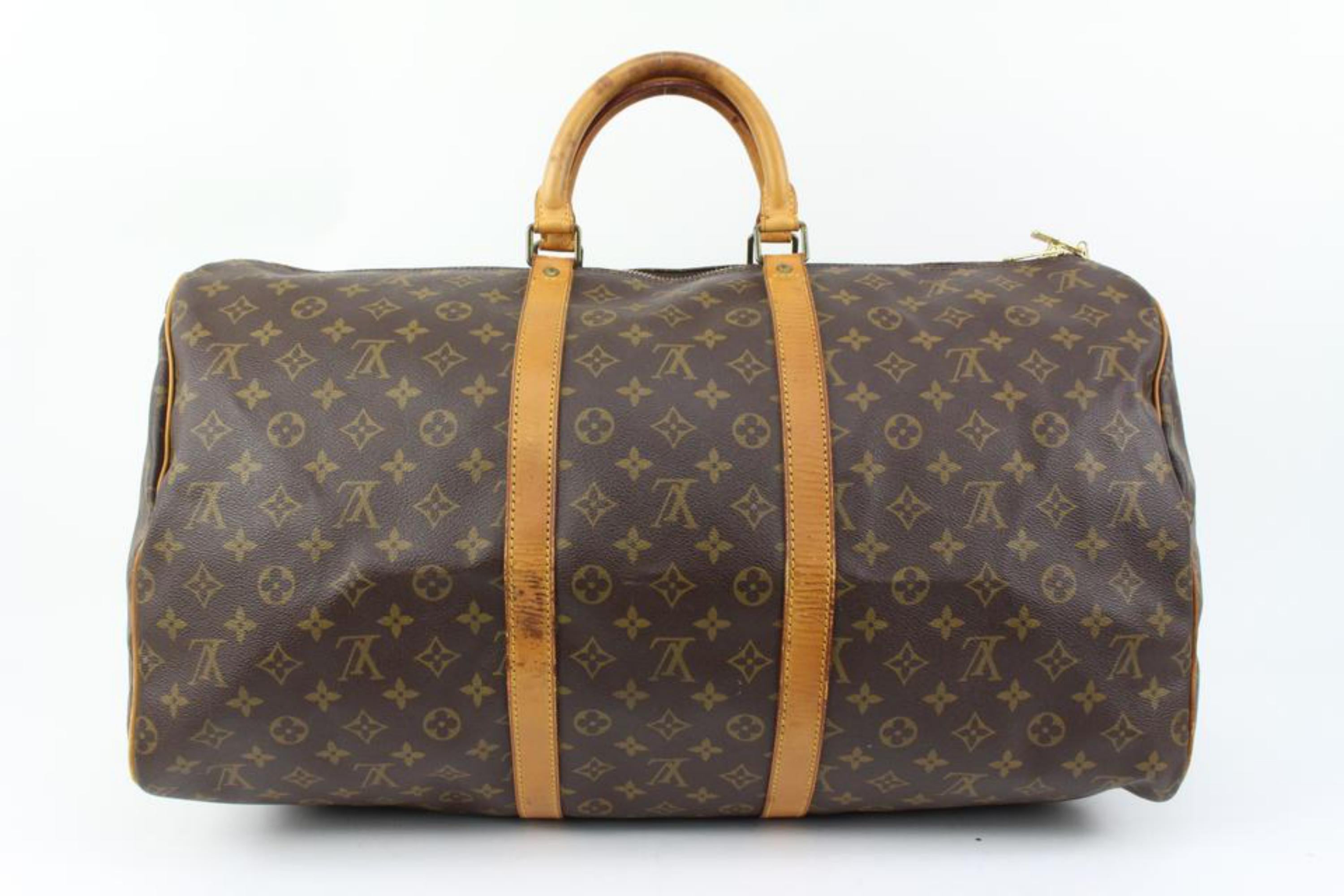 Louis Vuitton Monogram Keepall 55 Duffle Bag s331lk37 For Sale 2