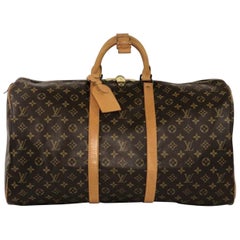  Louis Vuitton Monogram Keepall 55 Travel Duffle Bag