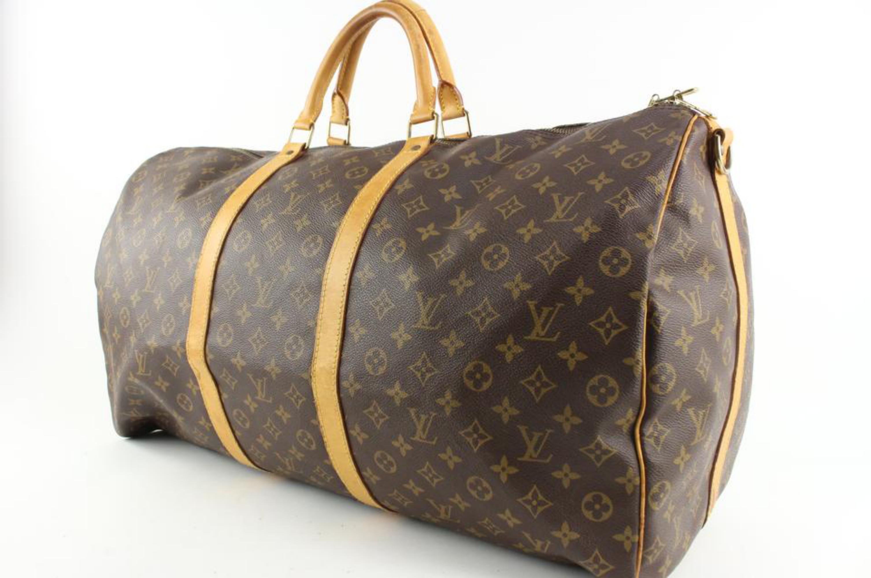 Louis Vuitton Monogram Keepall 60 Duffle Bag 1222lv23
Date Code/Serial Number: TH0947
Made In: France
Measurements: Length:  23.5