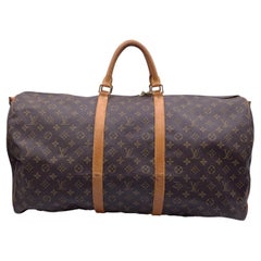 Louis Vuitton Monogram Keepall 60 Travel Large Duffle Bag M41412 For Sale  at 1stDibs