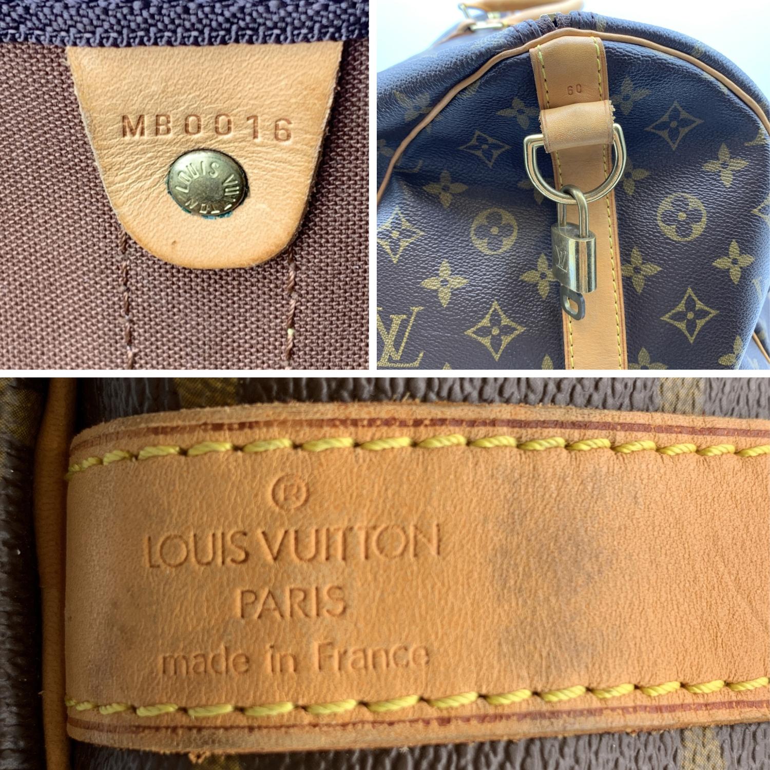 Women's or Men's Louis Vuitton Monogram Keepall 60 Travel Large Duffle Bag M41412