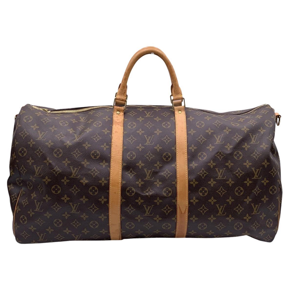 Louis Vuitton Monogram Keepall 60 Travel Large Duffle Bag M41412 For Sale